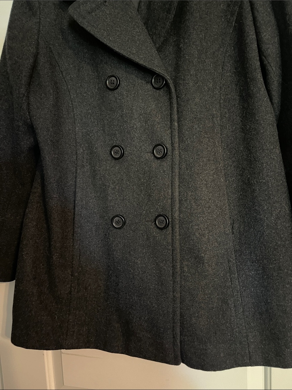 Like New Jason Kole Ladies Black Double-Breasted Wool Pea Coat Size XL - Picture 5 of 7